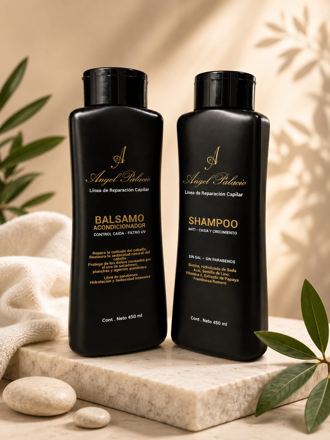 Dúo Anticaída  Ángel Palacio | Shampoo y Bálsamo 450 ml