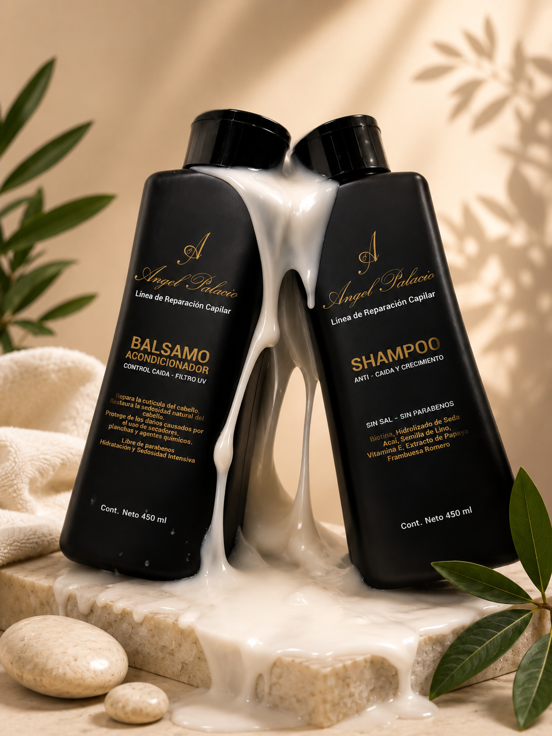 Dúo Anticaída  Ángel Palacio | Shampoo y Bálsamo 450 ml